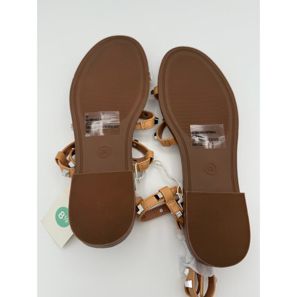 NWT Astrid Studded Strappy Sandals A New Day Tan  Buckle Open Toe sz 8.5 - Picture 6 of 7